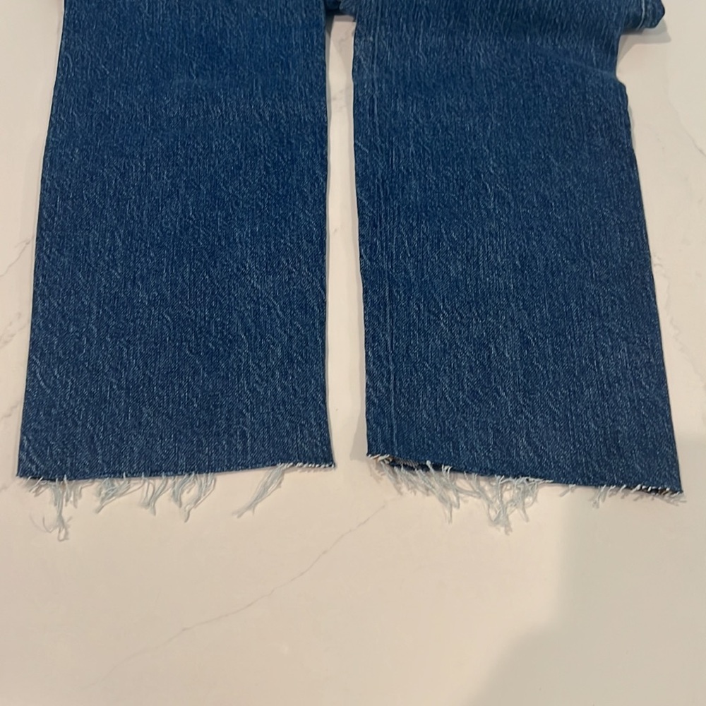GOOD AMERICAN Good Classic High Rise Raw Ankle Jeans Blue940 Size 2 NWT - Picture 8 of 13